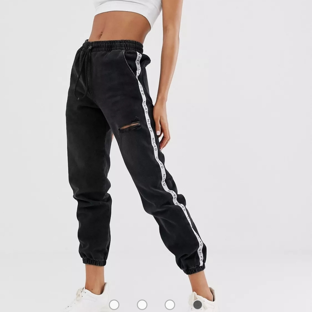 Black distresses joggers NA-KD ASOS